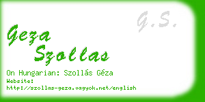 geza szollas business card
